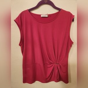 Calvin Klein Blouse w/ gold embellishment - Hot Pink